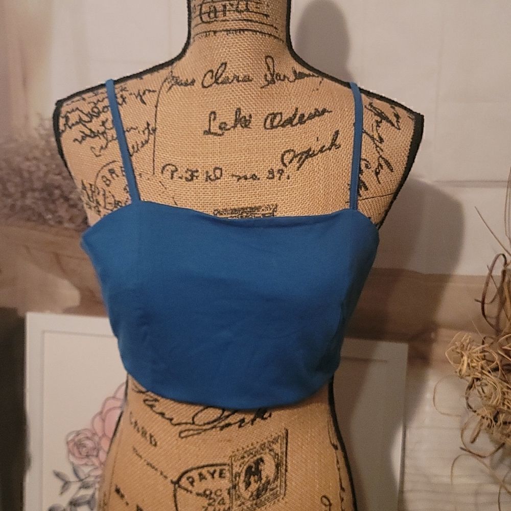 The Drop Blue Shapphire Bralette Top Size L